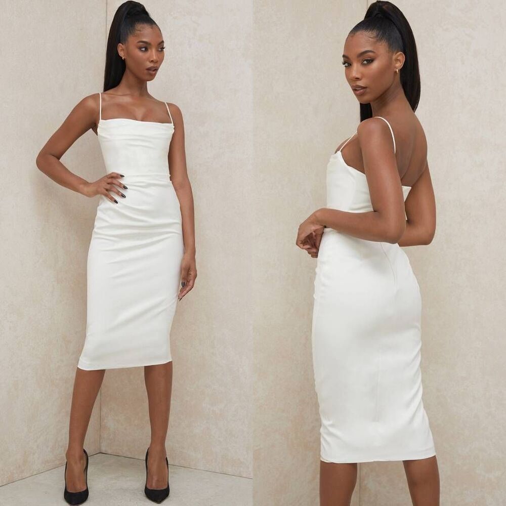 House of CB Anja Satin Corset Midi Dress L $285 - Picture 2 of 12